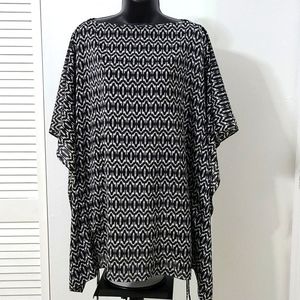 CARMEN MARC VALVO Resort Wear, Caftan Swim Cover Up, Tunic Top, Midi Dress XS/S